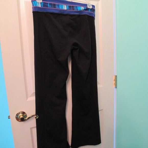 womens sweatpants large black with multi colored trim - Picture 2 of 2